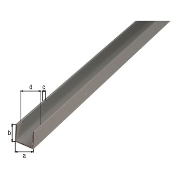 U-PROFIL GAH ALBERTS ALUMINIUM 1000X15X8MM