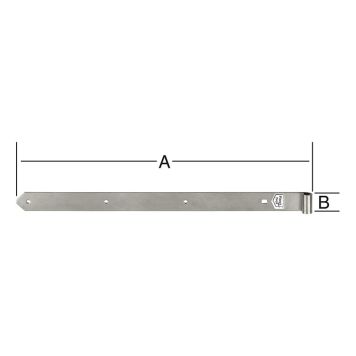 HENGSEL VORMANN RUSTFRITT STÅL 500X40X13MM