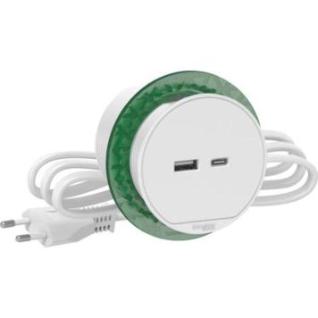 BORDENHET SCHNEIDER ELECTRIC MINI 6CM USB-A/C HVIT