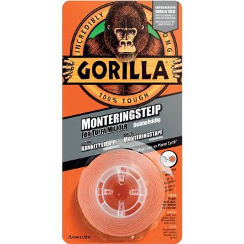 MONTERINGSTAPE GORILLA 1,52MX25,4MM