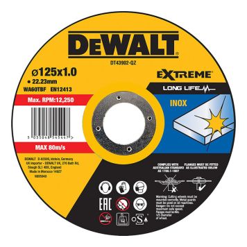 KAPPSKIVE DEWALT DT43902-QZ INOX125X1MM