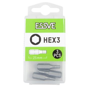 BITS ESSVE SEKSKANT 3X25MM 3PK