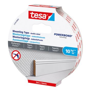 MONTERINGSSTRIPS TESA TSMS TAPET 10KG/M 5M