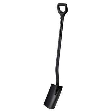 SPADE FISKARS COMFORT HALVRUND SVART 125CM