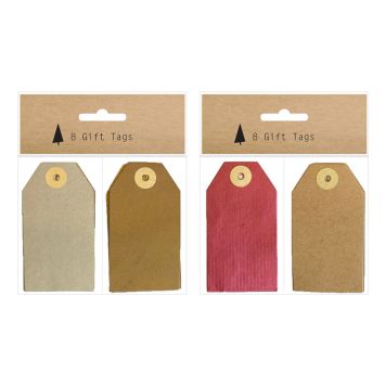 GAVELAPPER RØD/BRUN/NATUR/BEIGE 8PK