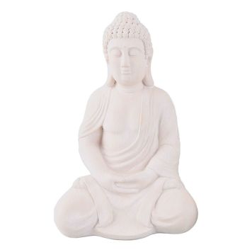 HAGEDEKORASJON BUDDHA SITTENDE 30CM LYSGRÅ 