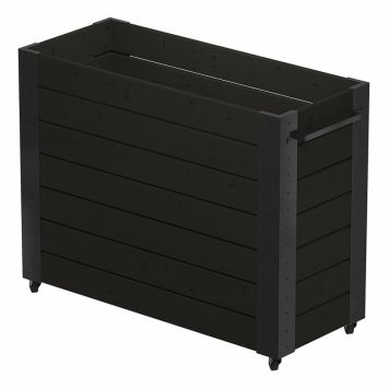 BLOMSTERKASSE PLUS CUBIC INKL HJUL 120X50X95CM SVART