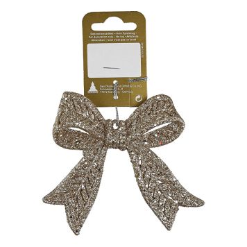 JULETREPYNT JULESLØYFE GLITTER 11CM CHAMPAGNE