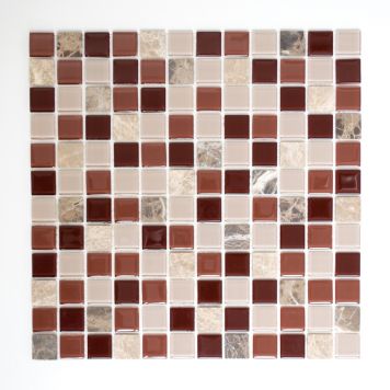 MOSAIKK SELVKLEBENDE RECTANGLE BEIGE/BRUN 2,3X2,3CM