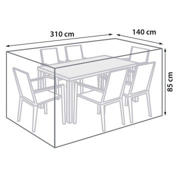 MØBELTREKK SUNFUN SPISEGRUPPE LARGE 310X140X85CM