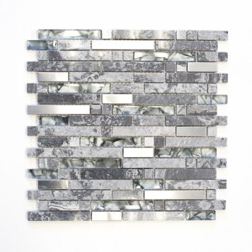 MOSAIKK INTERLOCK CRYSTAL/STONE/STEEL MIX GREY XCM MV778