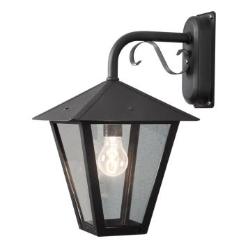 VEGGLAMPE KONSTSMIDE BENU NED SORT IP23