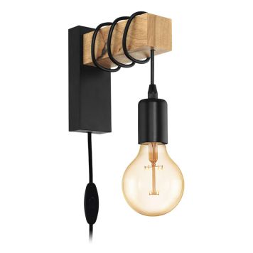 VEGGLAMPE EGLO TOWNSHEND SVART/EIK