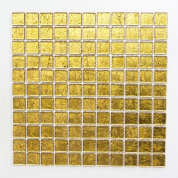 MOSAIKK SQUARE GOLD STRUCTURE 2.3X2.3CM 4MM