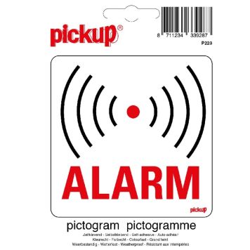 SKILT PICKUP ALARM 10X10CM