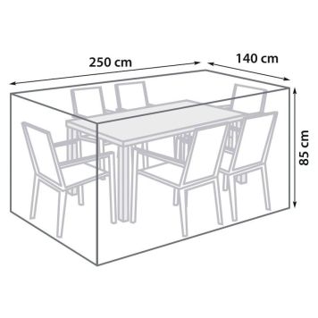 MØBELTREKK SUNFUN SPISEGRUPPE MEDIUM 250X140X85CM