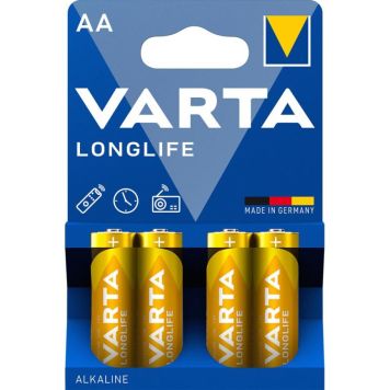 BATTERI VARTA AA LONGLIFE EXTRA ALKALINE 4 STK