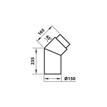 SKORSTEINSBØY ADURO 45° 235X165MM