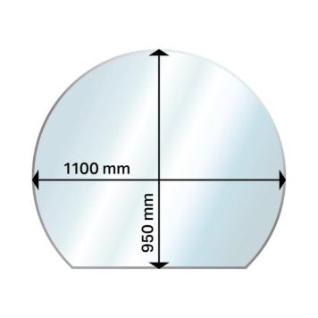 GLASSOVNPLATE ADURO RUND MED BAKKANT 6 X 950 X 1100MM