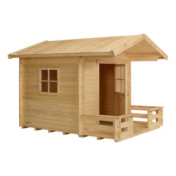 LEKEHUS PLUS MED TERRASSE 182X161CM UBEHANDLET TRE 