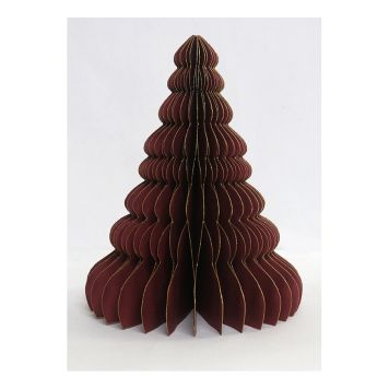 JULEDEKORASJON HONEY COMB TREE 20CM RØDBRUN