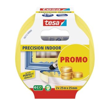 MASKERINGSTAPE TESA PRECISION INDOOR 2PK 25MX25MM