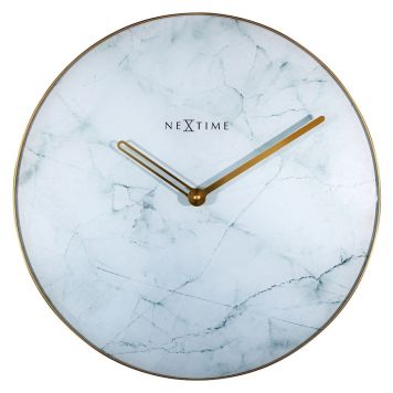 VEGGUR NEXTIME MARBLE Ø40CM HVIT M/SILENT