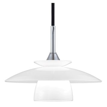 TAKLAMPE HALO DESIGN SCANDINAVIA 20CM OPAL/KROM