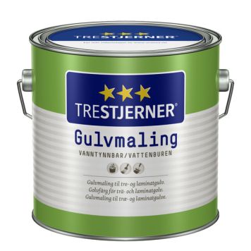 GULVMALING TRESTJERNER VANNBASERT MATT HVIT 3L