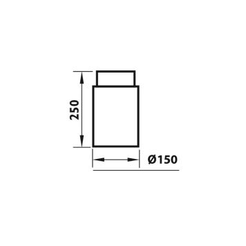 RETT RØR ADURO Ø150X250MM