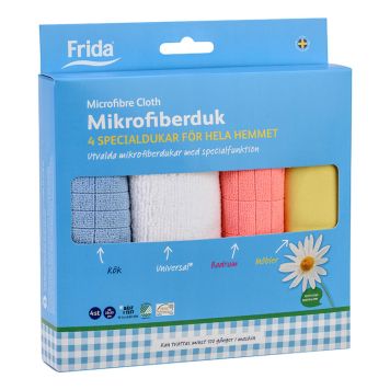 RENGJØRINGSKLUT MIKROFIBER UNIVERSAL 4-PK