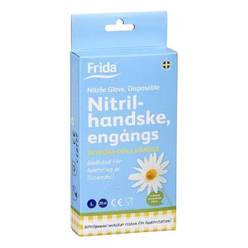 NITRILHANSKER FRIDA ENGANGSHANSKE L 20-PAKK