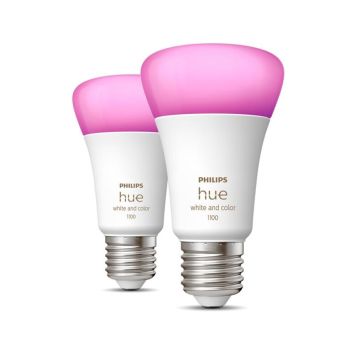 LYSPÆRE PHILIPS HUE A60 WCA E27 9W 2-PK