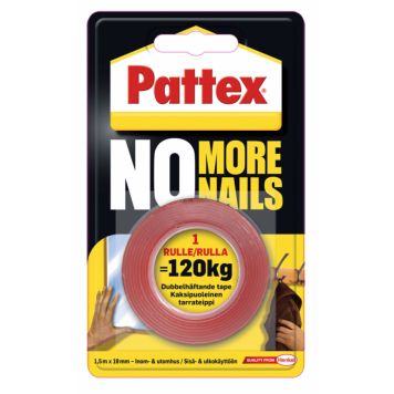 TAPE PATTEX MONTASJETAPE 19MM X 1,5M 120KG