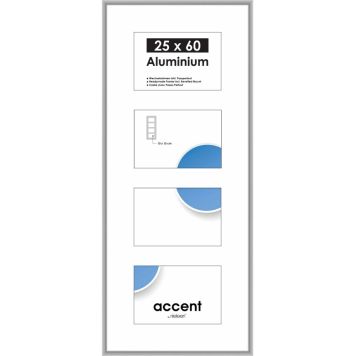 ALUMINIUMRAMME NIELSEN ACCENT SØLV 25X60CM