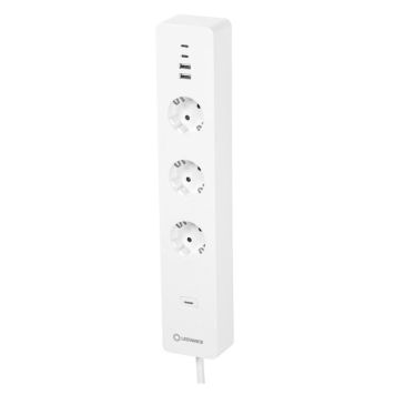 SKJØTELEDNING LEDVANCE SMART+ WIFI 3-VEIS+4XUSB 1,5M HVIT