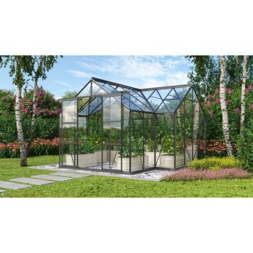 DRIVHUS VITAVIA SIRIUS 13000 SVART/GLASS 13 M² 