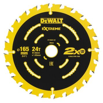 TRIMSAGBLAD DEWALT DT10624 EXTREME 165X20MM 24T