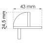 DØRSTOPPER HABO RUSTFRI 45X25MM