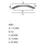 SKUFFEHÅNDTAK BESLAGSBODEN B535 96MM MATT KROM