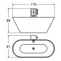 BADEKAR SVEDBERGS OVAL 170CM HVIT 