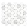 MOSAIKK HEXAGON CARRARA GLASS 4,8X4,8CM