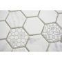 MOSAIKK HEXAGON CARRARA GLASS 4,8X4,8CM