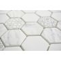 MOSAIKK HEXAGON CARRARA GLASS 4,8X4,8CM