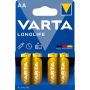 BATTERI VARTA AA LONGLIFE EXTRA ALKALINE 4 STK