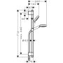 DUSJSETT HANSGROHE CROMETTA VARIO ECOSMART 9L/MIN 72CM