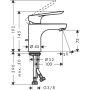 SERVANTARMATUR HANSGROHE LOGIS E 70 1-GREPS M/OPPLØFTSVENTIL