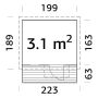 LEKEHUS PALMAKO LINDA 3,2M² UBEHANDLET 