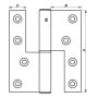 HAMBORGHENGSEL PN BESLAG HØYREHENGT GALVANISERT 123X45MM